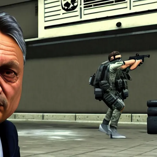 Image similar to Viktor Orban as a Counter-Terrorist in CSGO