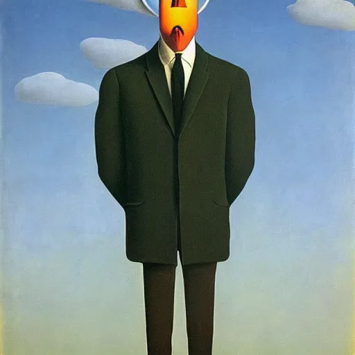 Image similar to The magician, By René Magritte