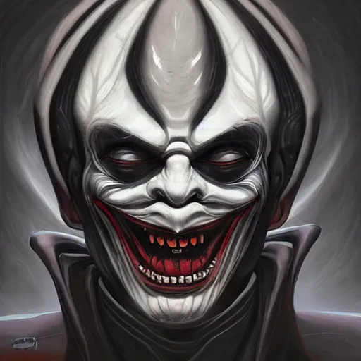 Image similar to giger spider joker, by sylvain sarrailh, artstation, radiant halo of light, photorealism