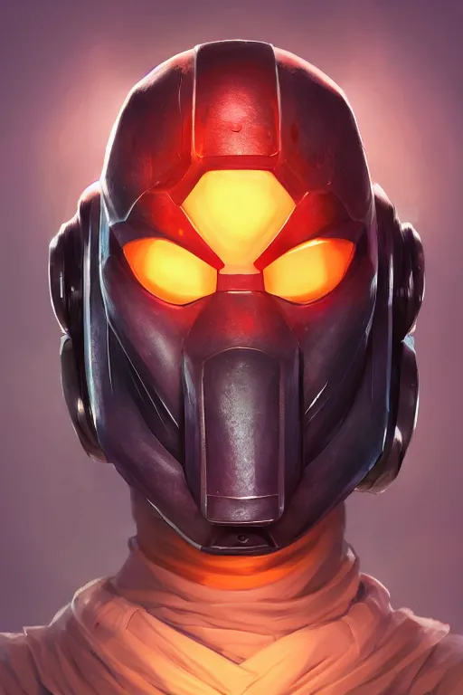 Image similar to epic mask helmet robot ninja portrait stylized as fornite style game design fanart by concept artist gervasio canda, behance hd by jesper ejsing, by rhads, makoto shinkai and lois van baarle, ilya kuvshinov, rossdraws global illumination radiating a glowing aura global illumination ray tracing hdr render in unreal engine 5