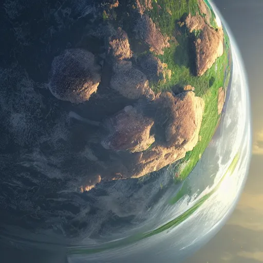 Image similar to earth, by greg rutkowski, by jean deville, octane render, photorealism