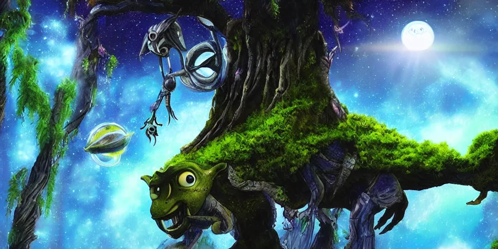 Image similar to navi planet from the movie avatar, landscape art, digital art, alien trees and animals