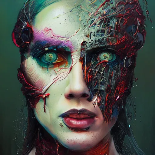 Image similar to portrait of Slade, cameras, melting ,8k,by tristan eaton,Stanley Artgermm,Tom Bagshaw,Greg Rutkowski,Carne Griffiths, Ayami Kojima, Beksinski, Giger,trending on DeviantArt,face enhance,hyper detailed,minimalist,cybernetic, android, blade runner,full of colour W 1024