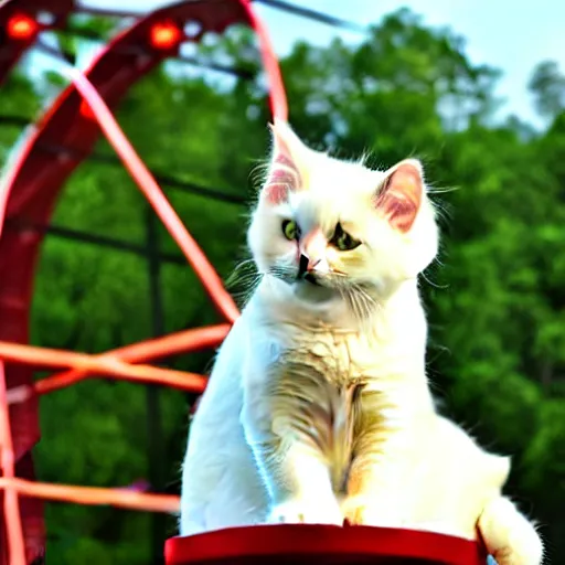 Prompt: !!! cat!!!, ( ferris wheel ), feline, sitting, riding, award winning photo, ragdoll cat,