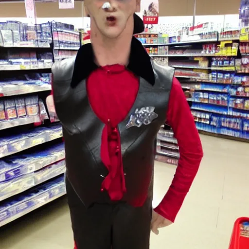 Prompt: Check out this vampire inhabitant I found in the backroom of Kmart