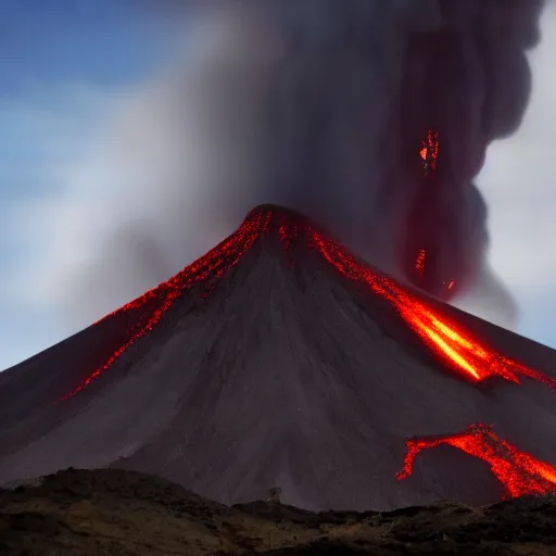 Prompt: 4k cinematic film still of a volcanic eruption