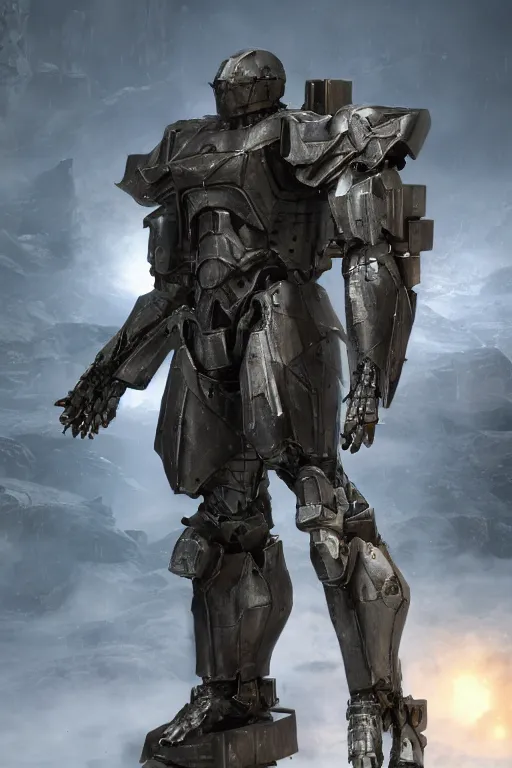 Image similar to skinny full body heavy armor armored core, hyper detailed cinematic rendering, hyper detailed, weathering armor plating, endoekeleton exposure, 8 k, octane render, unreal engine, ray tracing