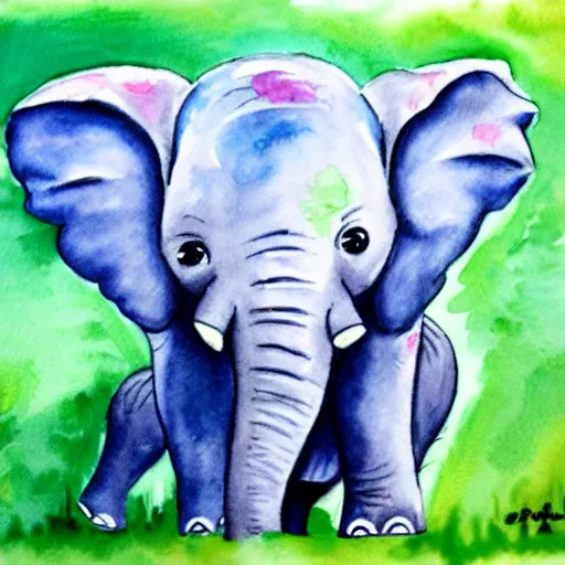 BABY ELEPHANT art pencil drawing print A3 / A4 sizes signed artwork | eBay