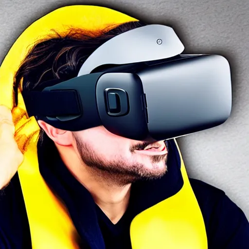 Prompt: judeo christian god with VR headset