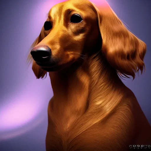 portrait of | daschund, art, Diffusion OpenArt long Stable haired concept 