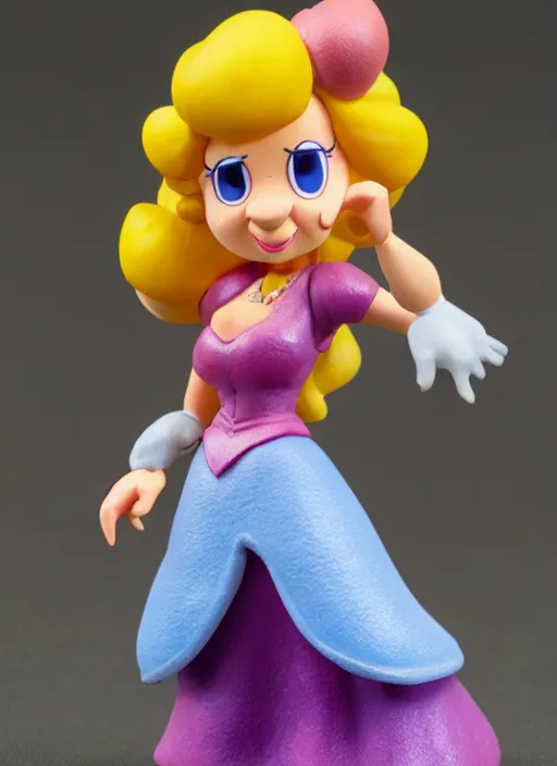 Image similar to claymation figure of princess peach