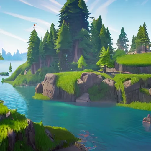 Prompt: a lake as a fortnite artstyle, au naturel, hyper detailed, digital art, trending in artstation, cinematic lighting, studio quality, smooth render, unreal engine 5 rendered, octane rendered, art style by klimt and nixeu and ian sprigger and wlop and krenz cushart