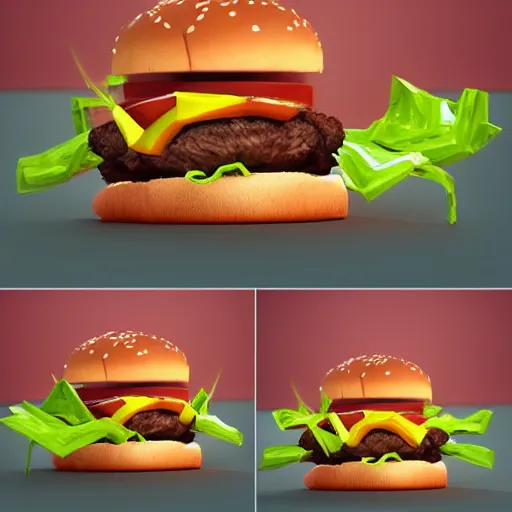 Prompt: low poly digital painting of a [ cockroach enjoying a burger ]!! exciting vibrant ecstatic passionate colorful vivid trending on behance award winning photorealistic 4 k award - winning art