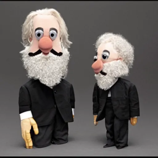 Image similar to karl marx as a muppet