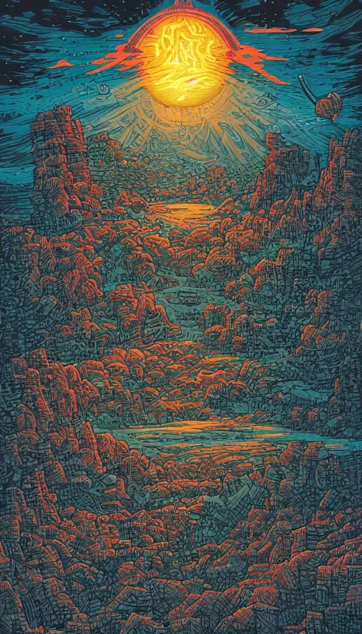 Image similar to the end of the world, by dan mumford,