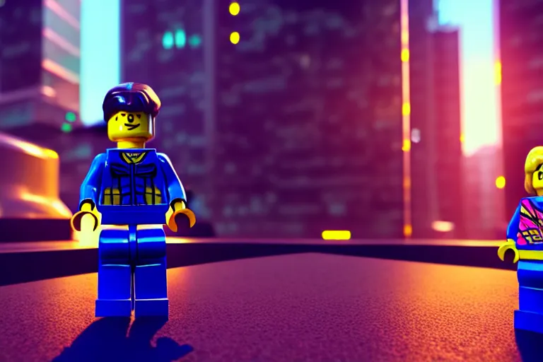 Prompt: a lego girl in a cyberpunk city. super realistic 8 k render of a elegant, cinematic composition