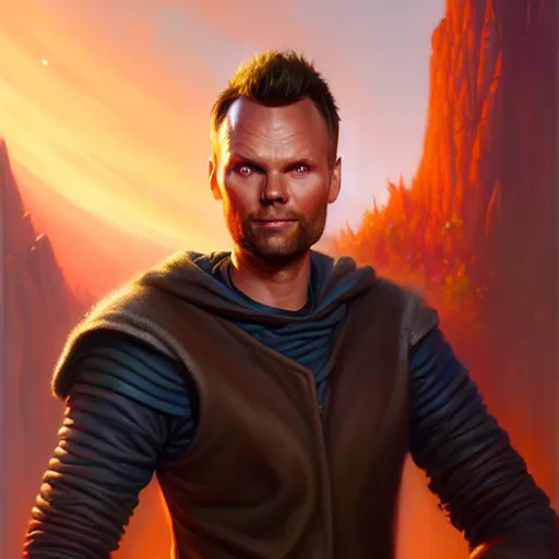 Prompt: a fantasy style portrait painting of joel mchale oil painting unreal 5 daz. rpg portrait, extremely detailed artgerm greg rutkowski greg hildebrandt tim hildebrandt