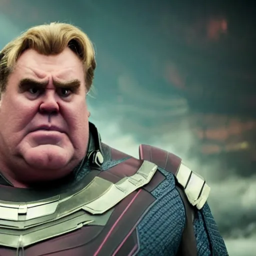 Image similar to film still of John Candy as Thanos in Avengers Endgame