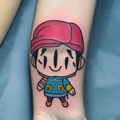 Image similar to A tattoo of Blathers from Animal Crossing