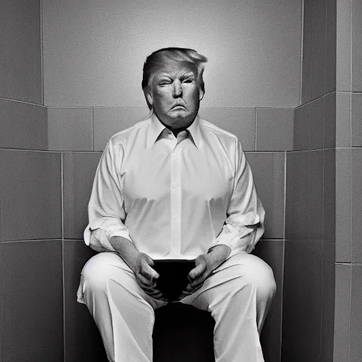 Image similar to donald trump sitting on the toilet, smooth, elegant, sharp focus, highly detailed