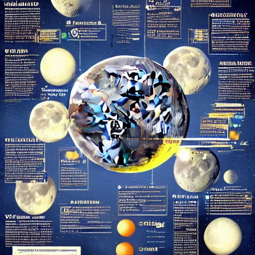 Image similar to infographic showing the anatomy of the moon