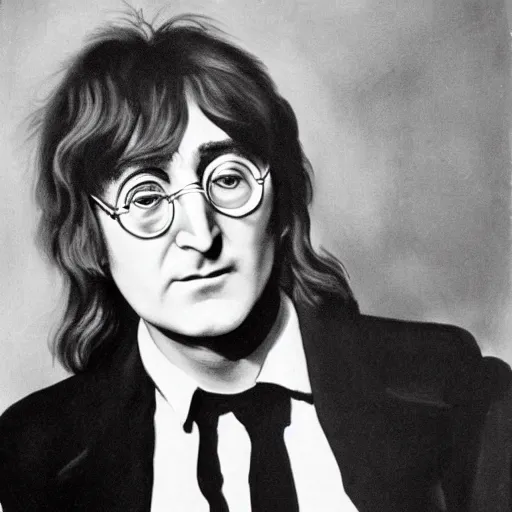 Image similar to john lennon in a surrealist painting