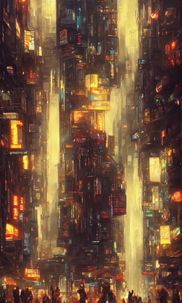 Image similar to an epic painting of the city street, oil on canvas, cold colors, perfect composition, golden ratio, beautiful detailed, photorealistic, digital painting, artstation, concept art, smooth, sharp focus, illustration, cyberpunk background, artstation trending, octane render, unreal engine