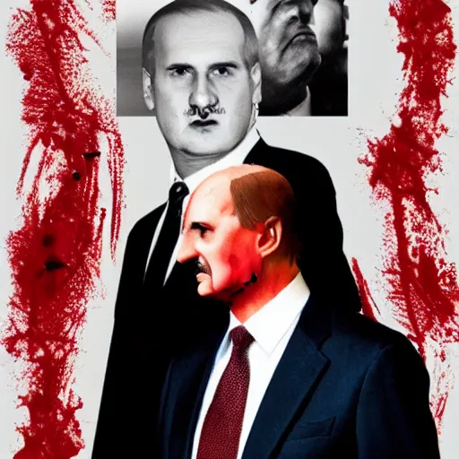 Image similar to Alexander Lukashenko as The American Psycho, covered in blood