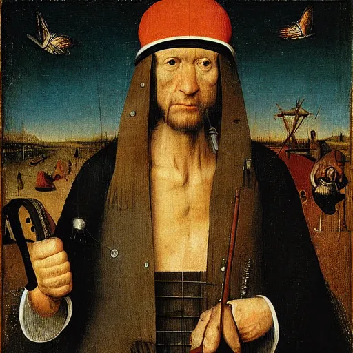 Prompt: joes strummer by hieronymus bosch