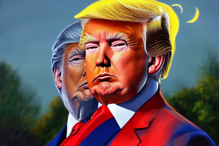 Prompt: trump, fantasy, painting, ultra realistic!!!, clear weather, golden hour, sharp focus