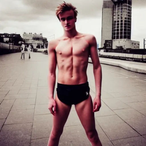 Image similar to “a realistic detailed photo of a guy who is an attractive humanoid who is half robot and half humanoid, who is a male android, Jack Laugher, shiny skin, posing like a statue, blank stare”