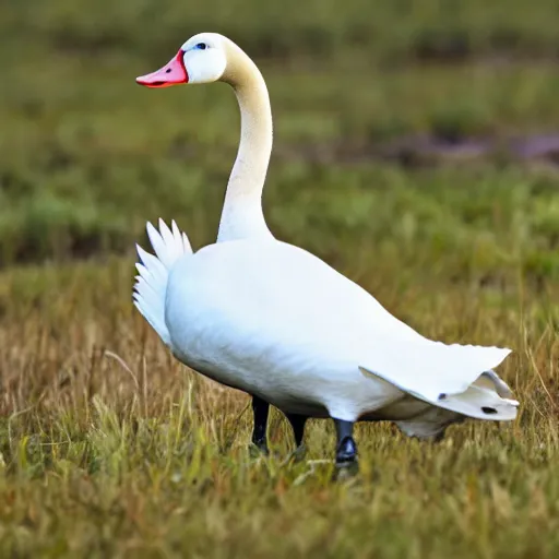 Image similar to dramatic shot of a white goose attacking a plastic goose