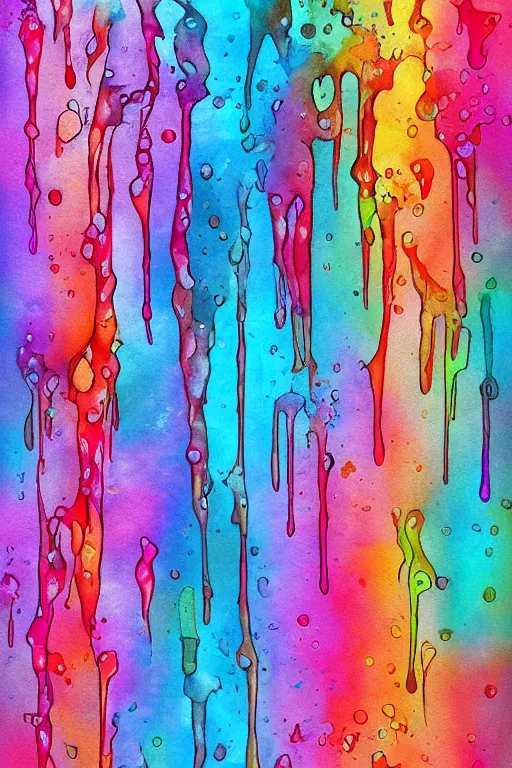 Image similar to beautiful digital watercolor painting of fantasy drip and dripping watercolor