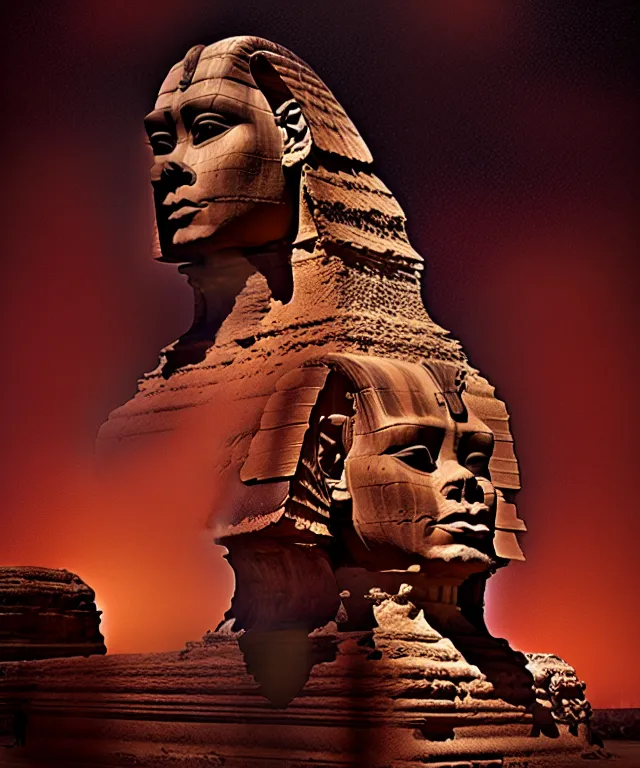 Image similar to epic professional digital art the sphinx, horrific yet beautiful vibe, evocative, atmospheric lighting, painted, intricate, highly detailed, by leesha hannigan, wayne haag, reyna rochin, ignacio fernandez rios, mark ryden, iris van herpen, artstation, cgsociety, stunning, gorgeous, sharp focus, cinematic, masterpiece