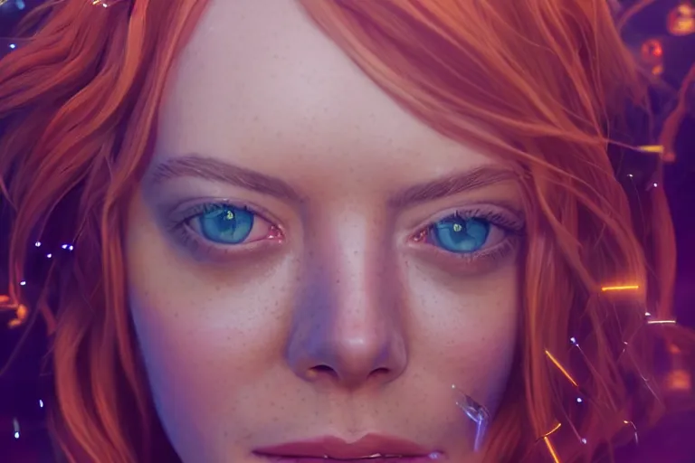 Prompt: a very beautiful hyper realistic portrait of emma stone made of transparent glass and filled with glowing organs creating, rendered by beeple, by makoto shinkai, syd meade, starwars, by space art concept, sci - fi, digital art, unreal engine, wlop, trending on artstation, 4 k uhd image, octane render