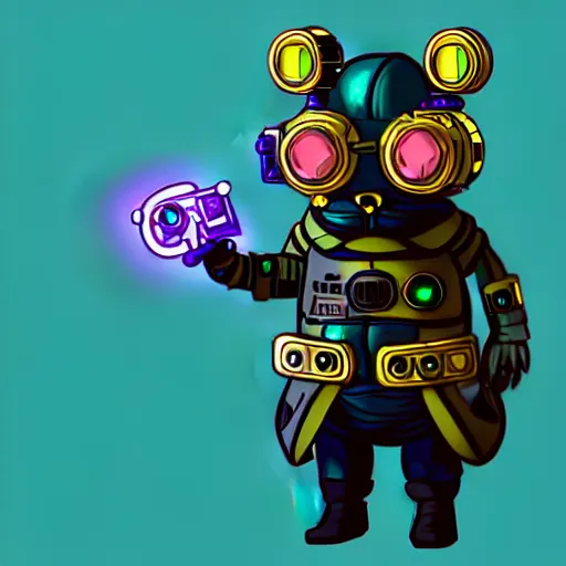 Image similar to a cute cyberpunk hamster as a supervillain, steam punk, gothic, 4 k