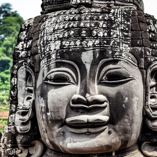 Image similar to angkor, asuras giant yaksha statues, full body standing, photorealistic, photography hight quality, sharp, stones, award winning photography, canon, thierry rouzier