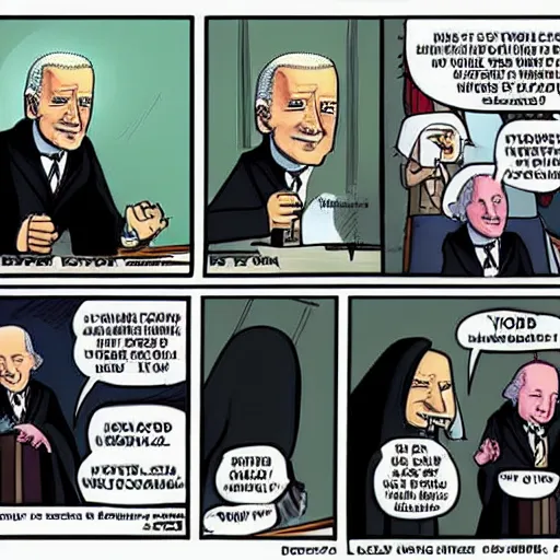 Prompt: drawing of Joe Biden as Lord Palpatine by bill watterson