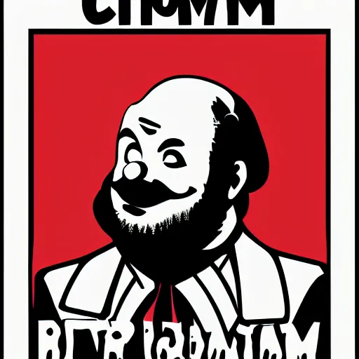 Prompt: communist clown propaganda poster style