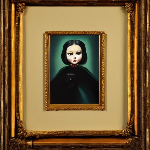 Prompt: A Mark Ryden painting of a woman