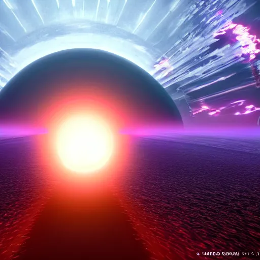 Image similar to black hole sun, unreal engine