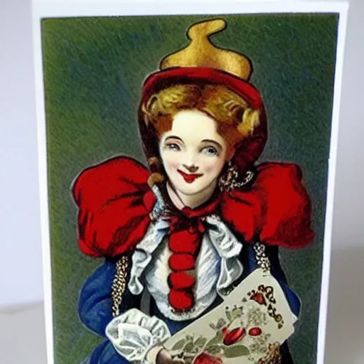 Image similar to fancy victorian cards jester