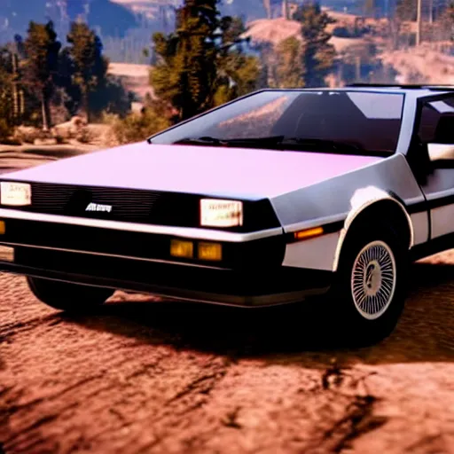 Image similar to 1 9 8 2 delorean in red dead redemption 2