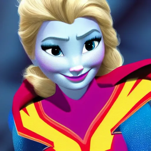 Image similar to Elsa as a superhero