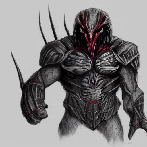 Image similar to concept art of predator redesign, overcast weather