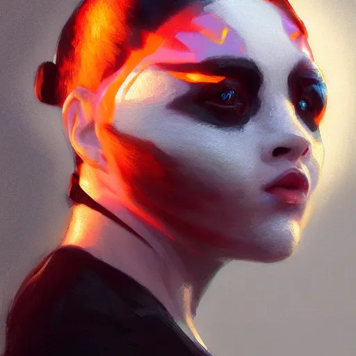 Prompt: electric panda, cute - fine - face, pretty face, oil slick hair, realistic shaded perfect face, extremely fine details, realistic shaded lighting, dynamic background, jeremy lipkin, artgerm