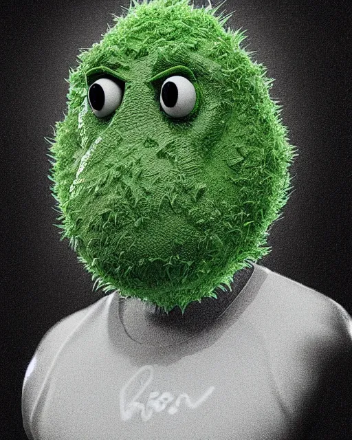 Image similar to highly detailed vfx portrait of a character of a tennis ball monster stephen bliss, chalk, unrealengine, basil gogos