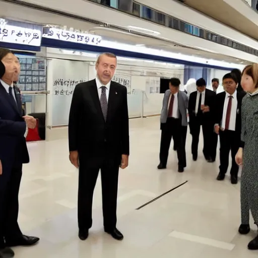 Image similar to recep tayyip erdogan visiting the akihabara