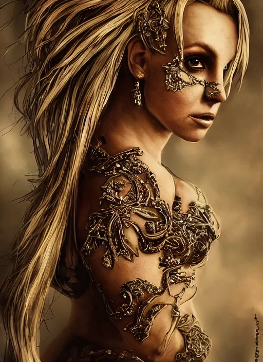 Image similar to Beautiful , Looks like Britney Spears, , Dramatic, Edge, Good, Infused, Backlight, De-Noise, VFX, insanely detailed and intricate, hypermaximalist, elegant, ornate, hyper realistic, super detailed