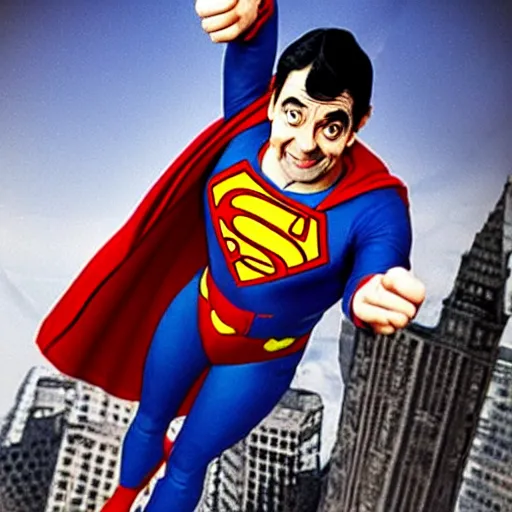 Prompt: Mr. Bean as Superman